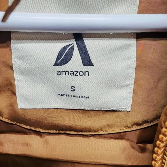 Mens Hooded Puffer Vest Jacket SZ S Brown Quilted Sleeveless Zipper Snap Front - Picture 2 of 8